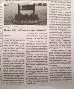 Full 1st article on Field - by staff - 10-16-15 HM Record 2
